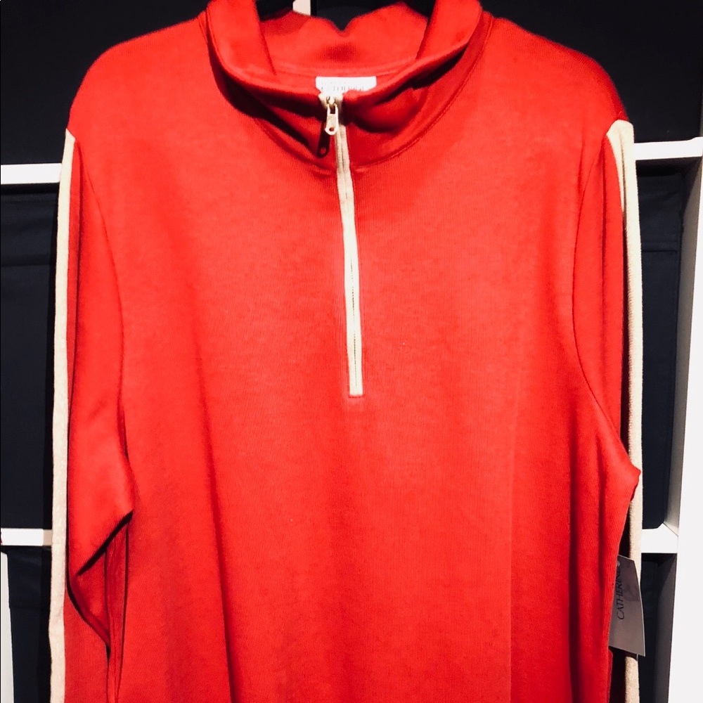 NWOT -CATHERINES RED and GOLD TRIMMED SWEATER 1X - Picture 1 of 6